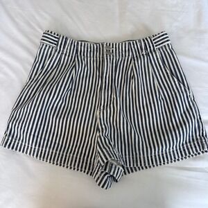 BDG Urban Outfitters Striped Denim Shorts 30 White Blue Nautical Coastal Beach